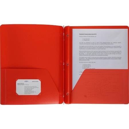Business Source FOLDER, 2PCKT, POLY, FASTNR, RD BSN20887